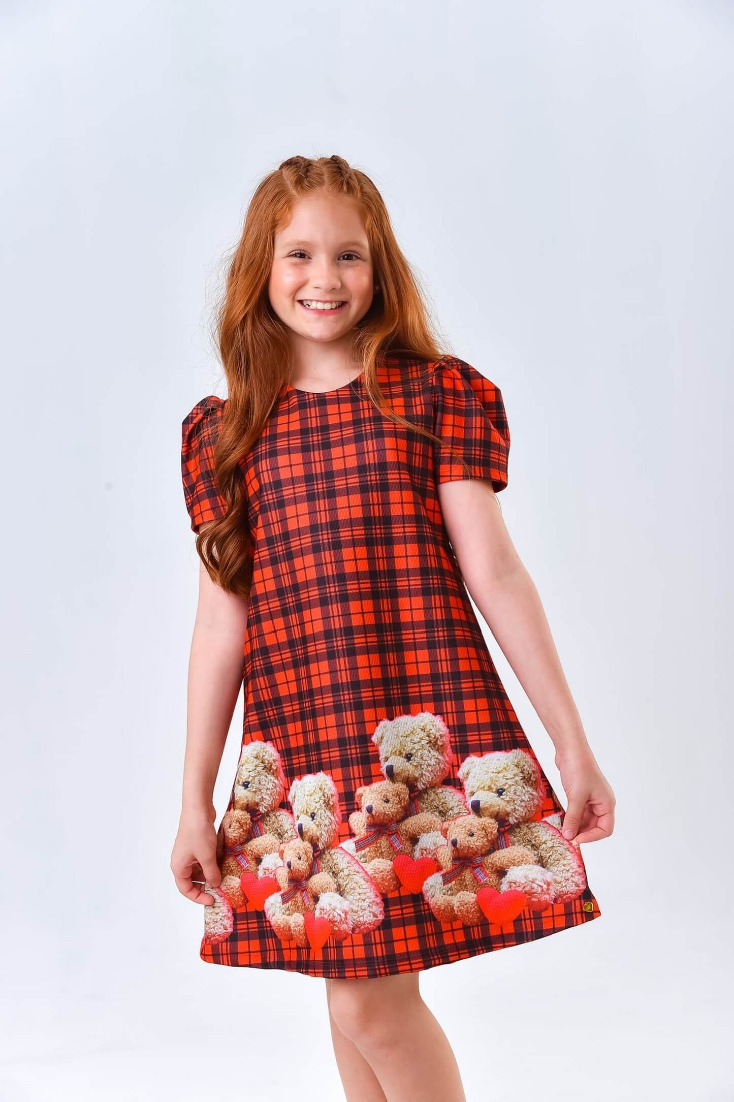 Vestido Ursinhos Quadriculado - Do 4 ao 10