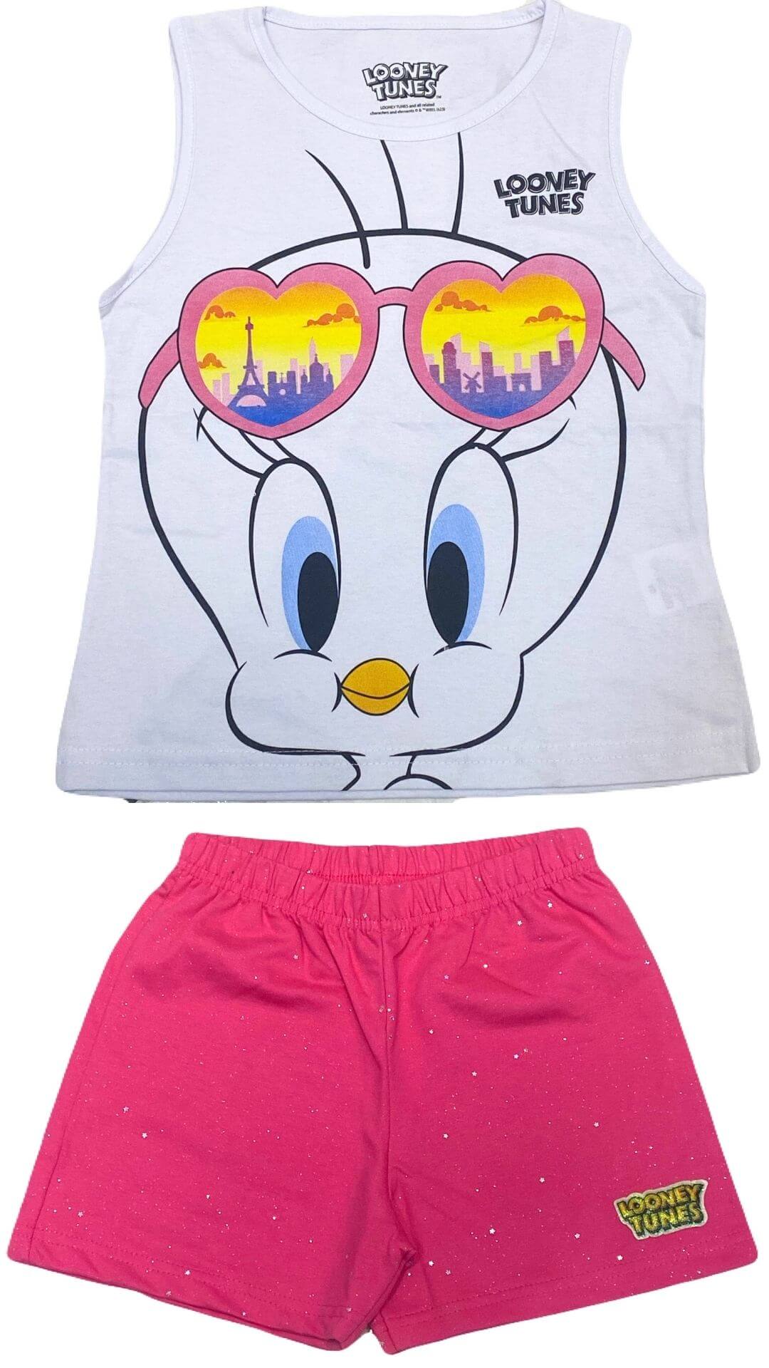 Conjunto Infantil Feminino Looney Tunes - Tamanho 10