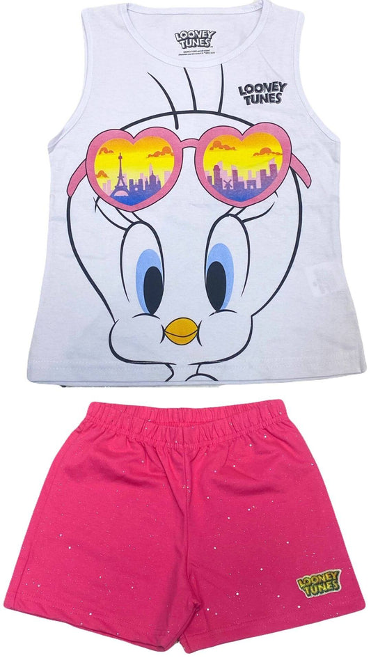 Conjunto Infantil Feminino Looney Tunes - Tamanho 10