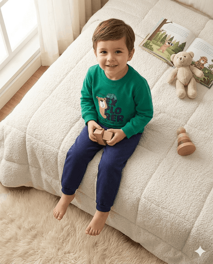 Conjunto Infantil Masculino 2 peças Moletom - Meia Estação - Tamanho 1 ao 3