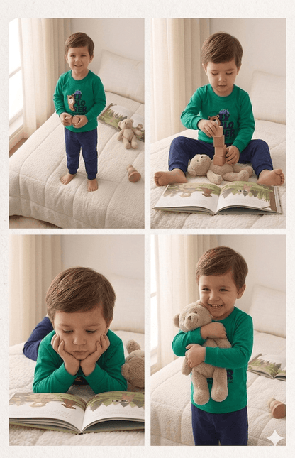 Conjunto Infantil Masculino 2 peças Moletom - Meia Estação - Tamanho 1 ao 3