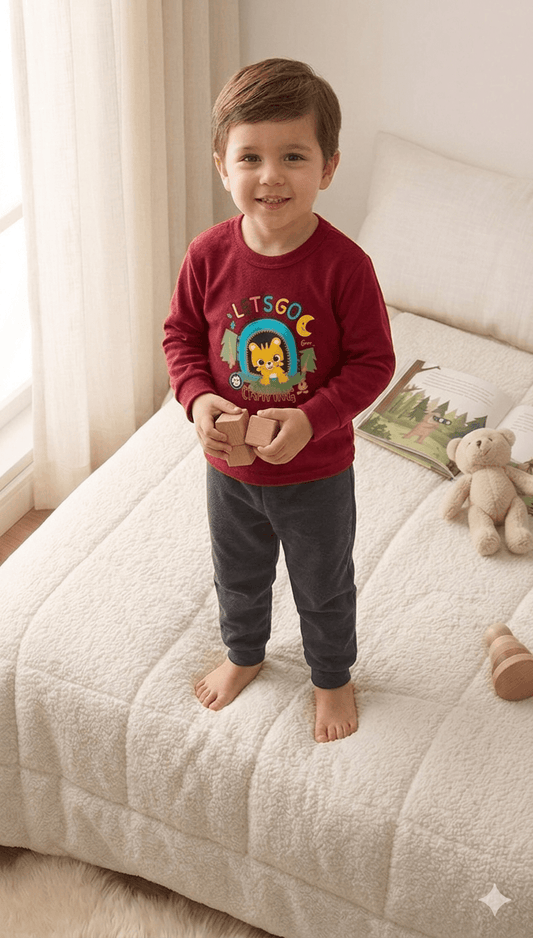Conjunto Infantil Masculino 2 peças Moletom - Meia Estação - Tamanho 1 ao 3