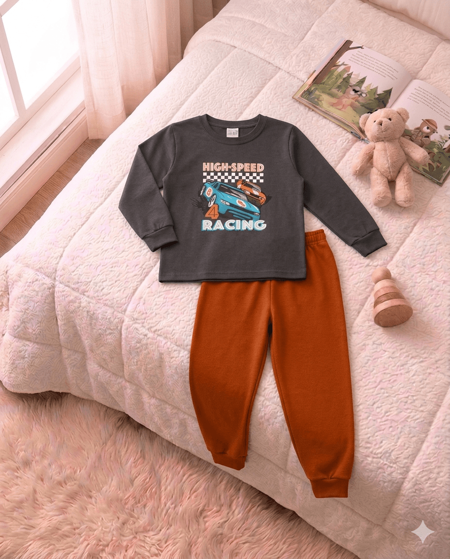Conjunto Infantil Masculino 2 peças Moletom - Meia Estação - Tamanho 4, 6 e 8