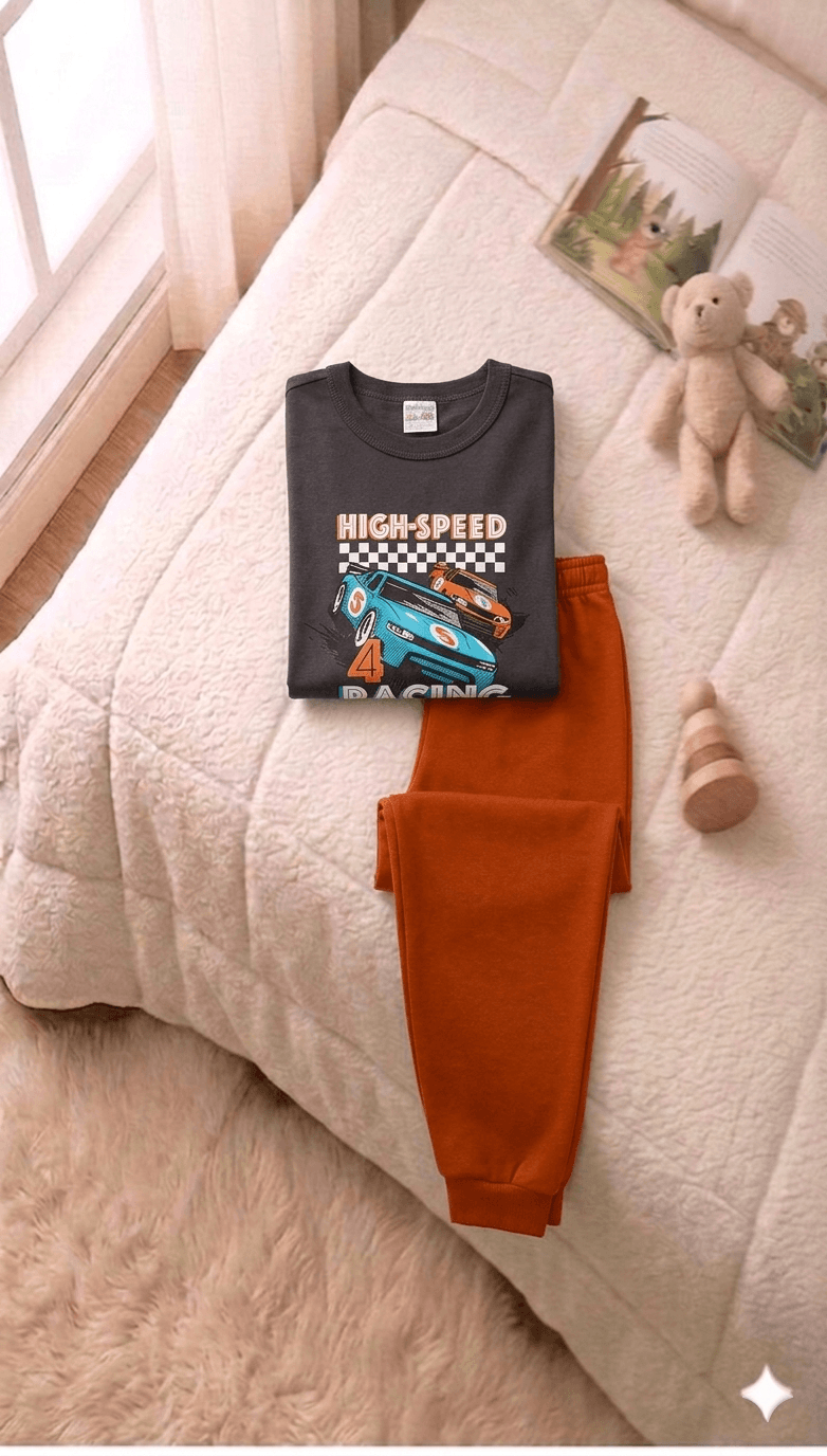 Conjunto Infantil Masculino 2 peças Moletom - Meia Estação - Tamanho 4, 6 e 8