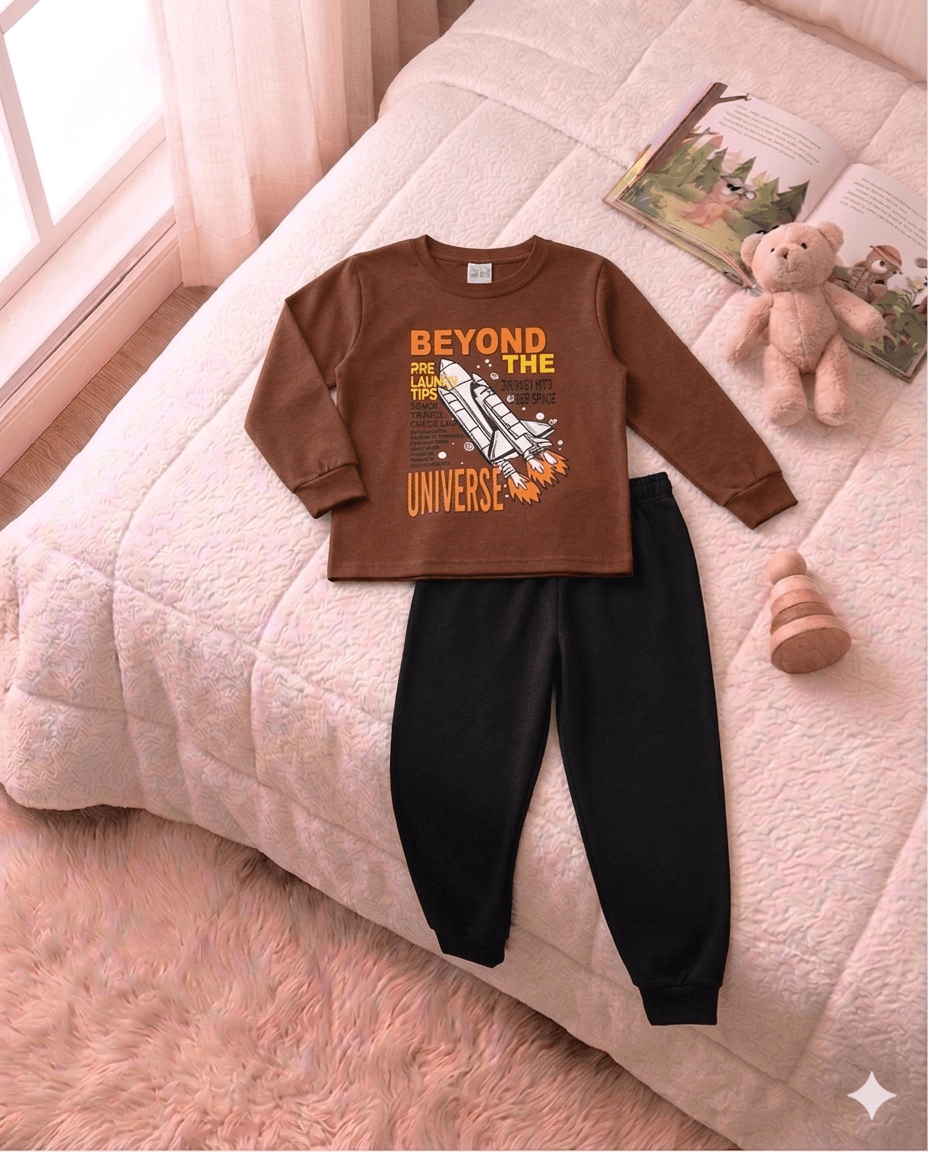 Conjunto Infantil Masculino 2 peças Moletom - Meia Estação - Tamanho 4, 6 e 8