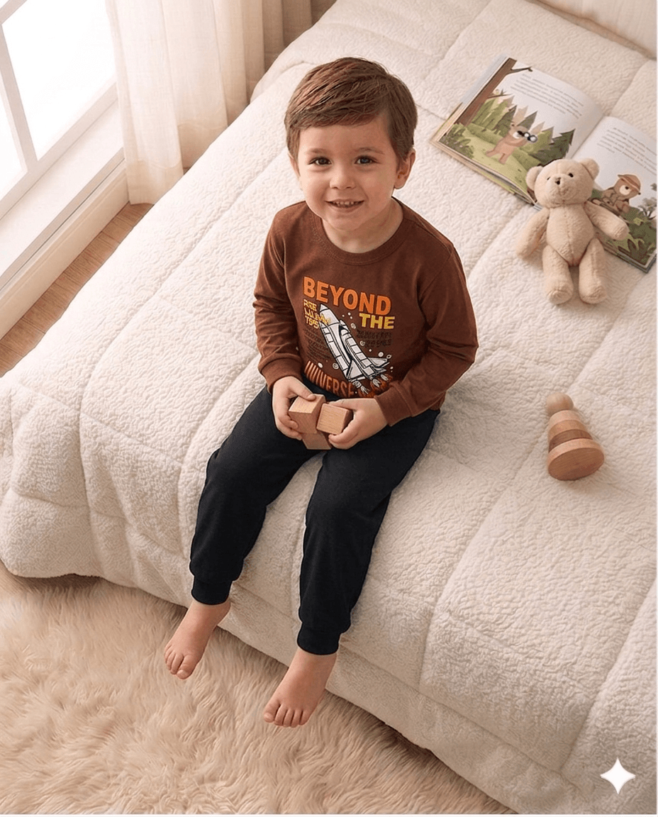 Conjunto Infantil Masculino 2 peças Moletom - Meia Estação - Tamanho 4, 6 e 8