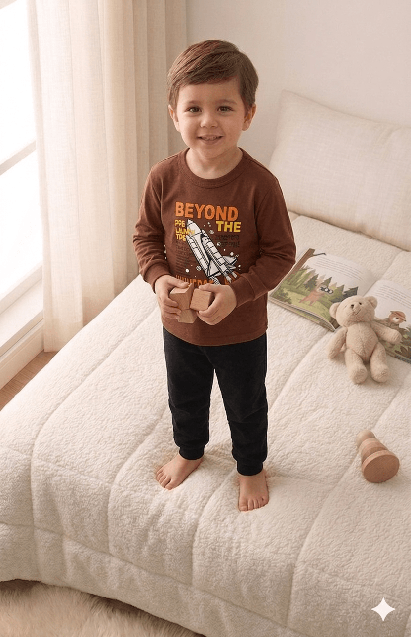 Conjunto Infantil Masculino 2 peças Moletom - Meia Estação - Tamanho 4, 6 e 8