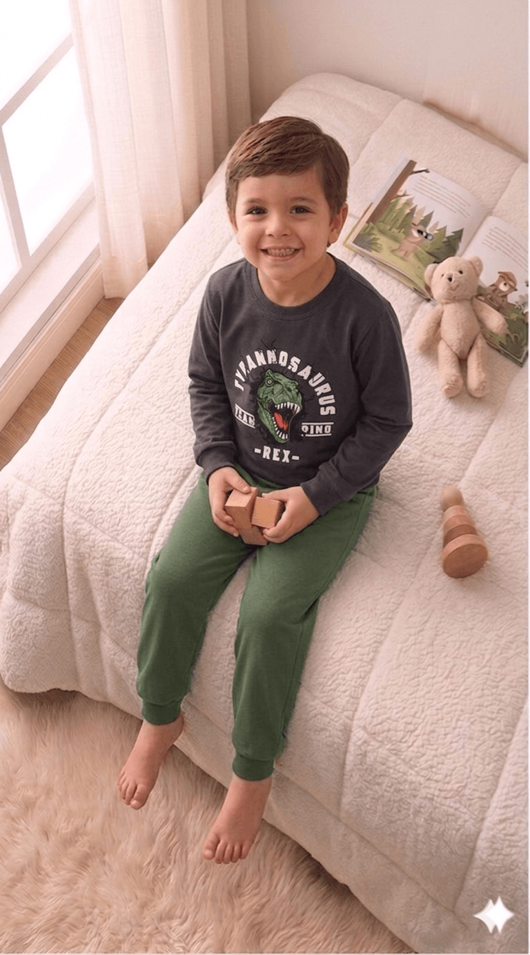 Conjunto Infantil Masculino 2 peças Moletom - Meia Estação - Tamanho 10, 12 e 14