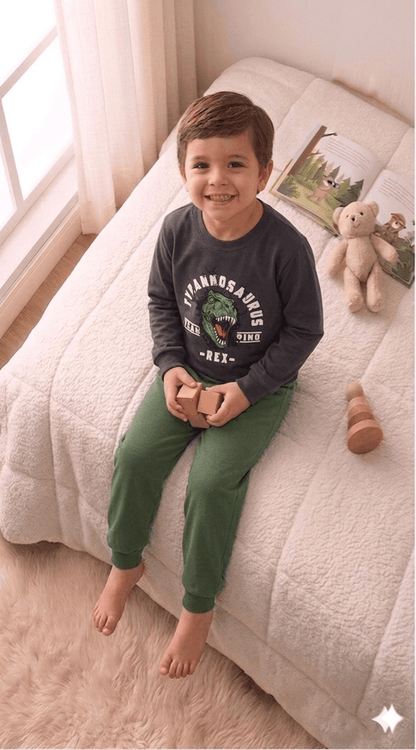 Conjunto Infantil Masculino 2 peças Moletom - Meia Estação - Tamanho 10, 12 e 14