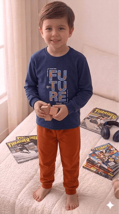 Conjunto Infantil Masculino 2 peças Moletom - Meia Estação - Tamanho 10, 12 e 14