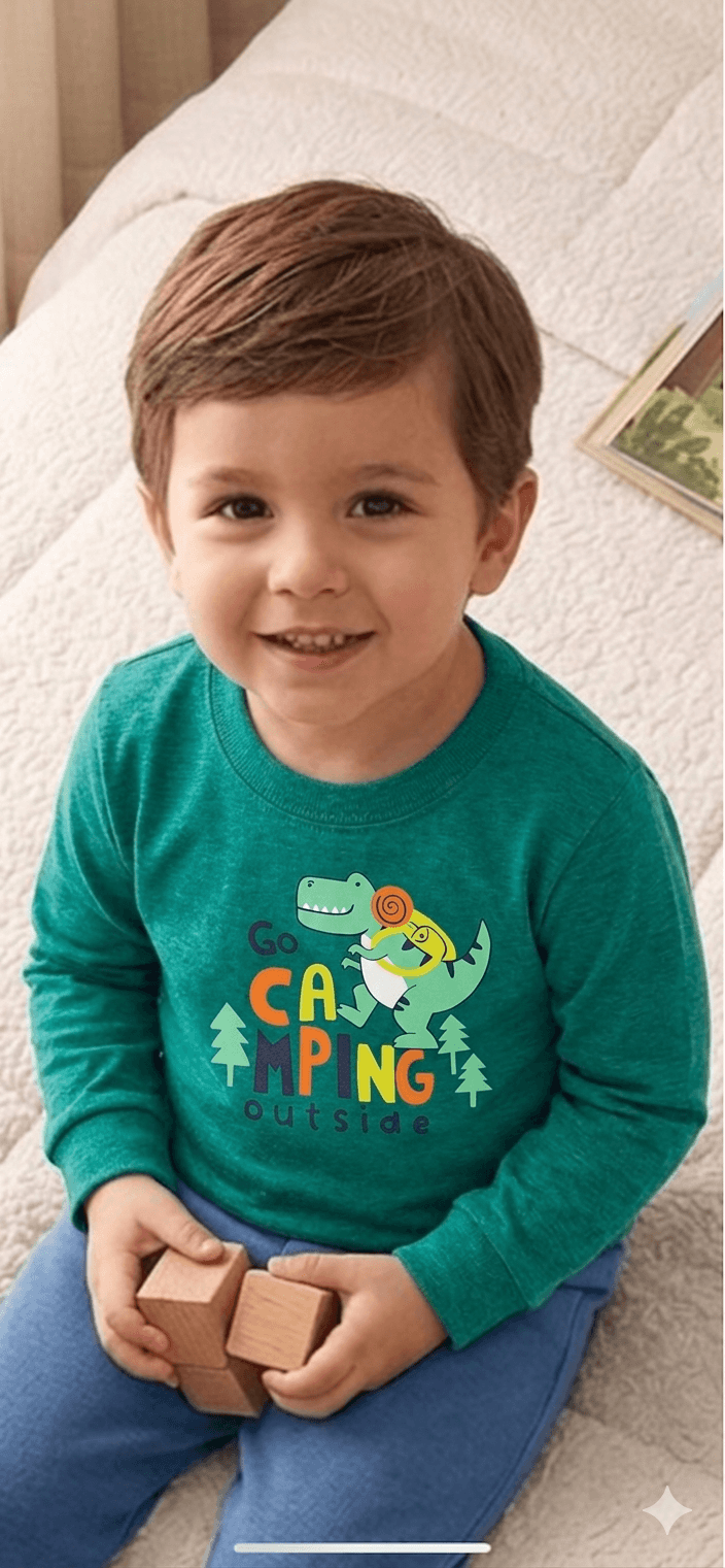 Camiseta Manga longa - Infantil Masculino  - Meia Estação - Tamanho 1 ao 3
