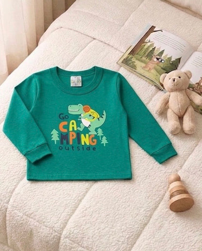 Camiseta Manga longa - Infantil Masculino  - Meia Estação - Tamanho 1 ao 3