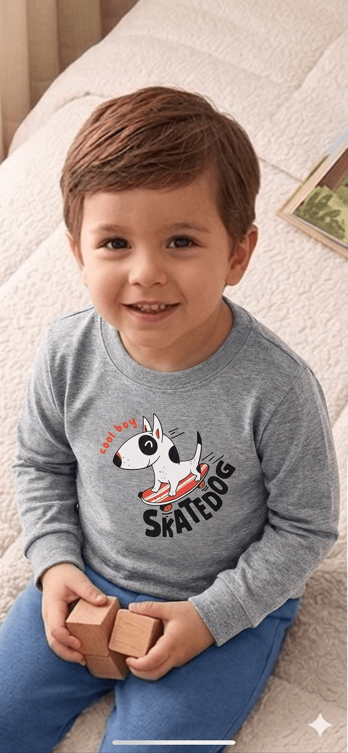 Camiseta Manga longa - Infantil Masculino  - Meia Estação - Tamanho 1 ao 3