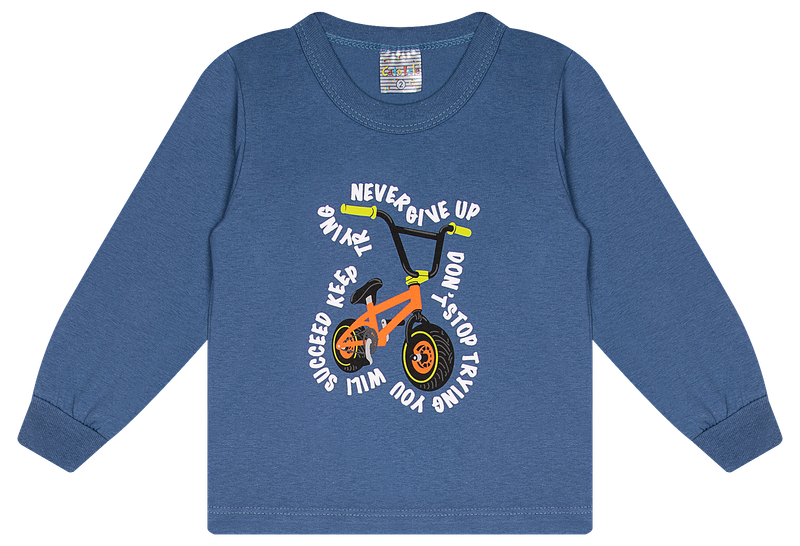 Camiseta Manga longa - Infantil Masculino  - Meia Estação - Tamanho 1 ao 3