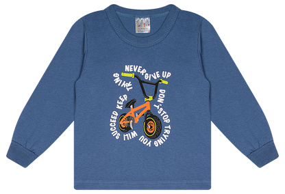 Camiseta Manga longa - Infantil Masculino  - Meia Estação - Tamanho 1 ao 3