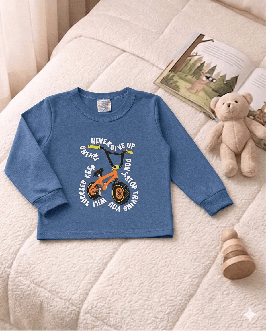 Camiseta Manga longa - Infantil Masculino  - Meia Estação - Tamanho 1 ao 3