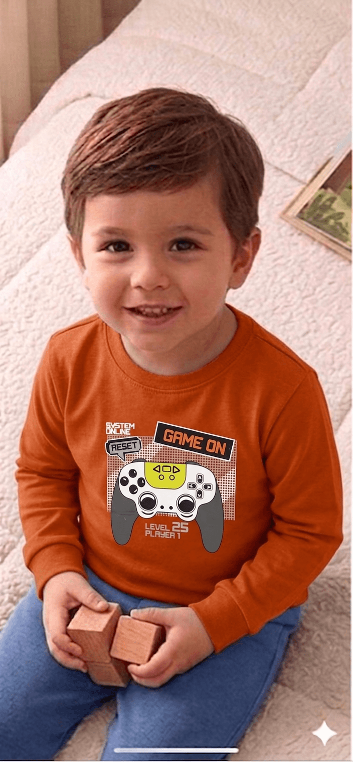 Camiseta Manga longa - Infantil Masculino  - Meia Estação - Tamanho 4, 6 e 8