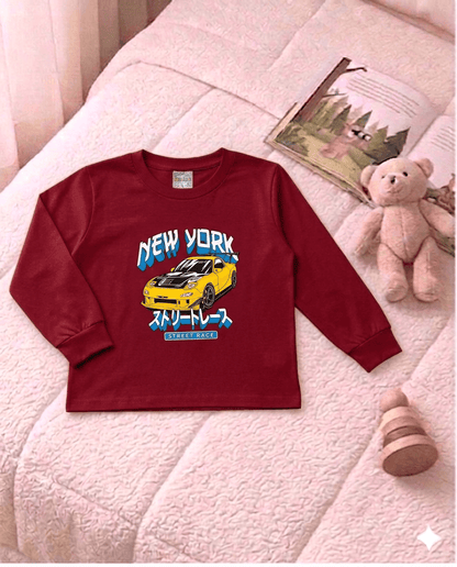 Camiseta Manga longa - Infantil Masculino  - Meia Estação - Tamanho 4, 6 e 8