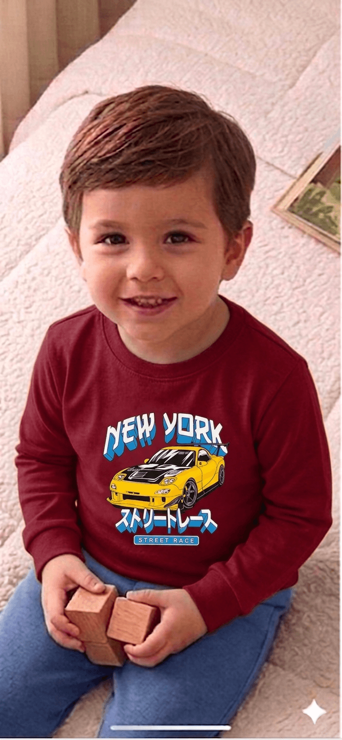 Camiseta Manga longa - Infantil Masculino  - Meia Estação - Tamanho 4, 6 e 8