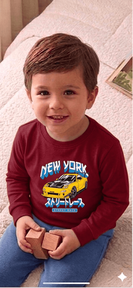 Camiseta Manga longa - Infantil Masculino  - Meia Estação - Tamanho 4, 6 e 8