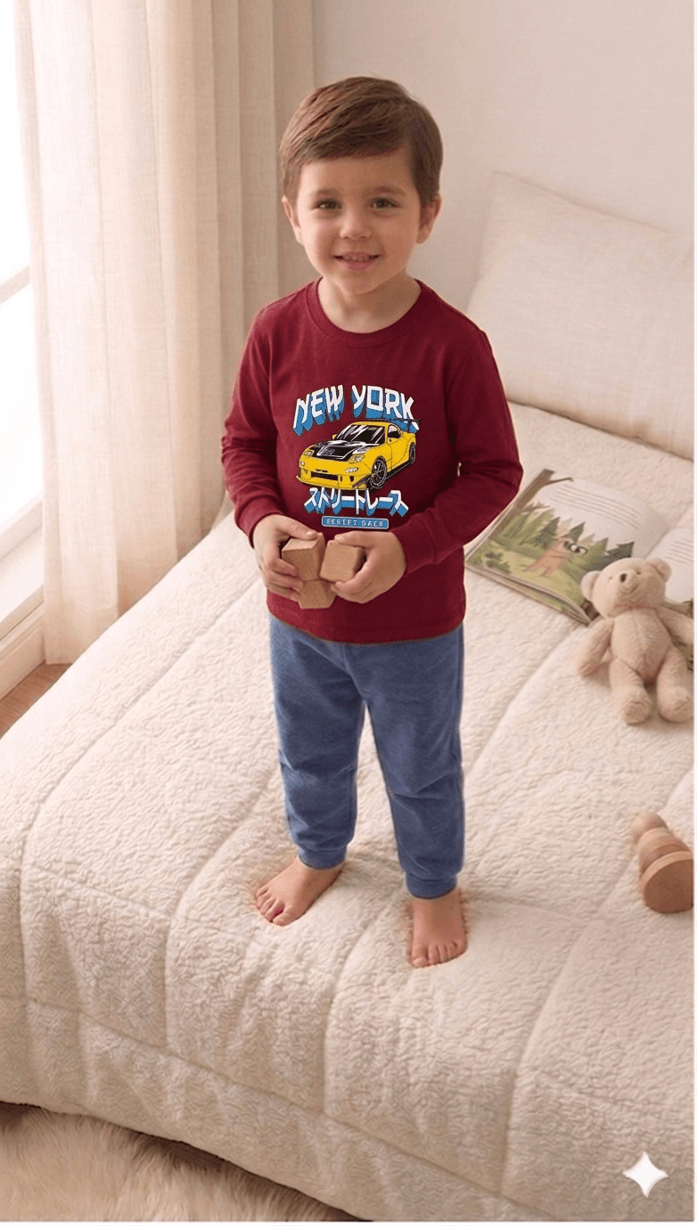 Camiseta Manga longa - Infantil Masculino  - Meia Estação - Tamanho 4, 6 e 8