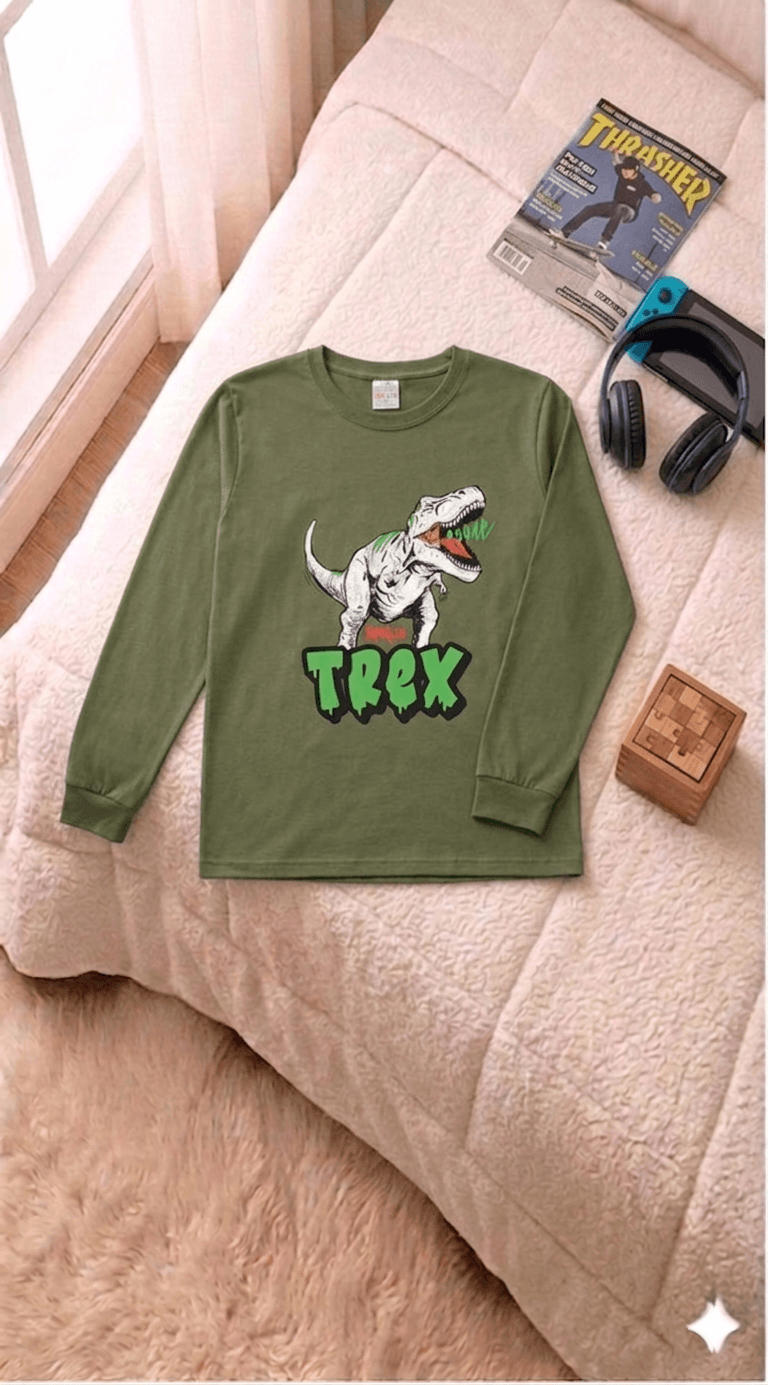 Camiseta Manga longa - Infantil Masculino  - Meia Estação - Tamanho 10, 12 e 14