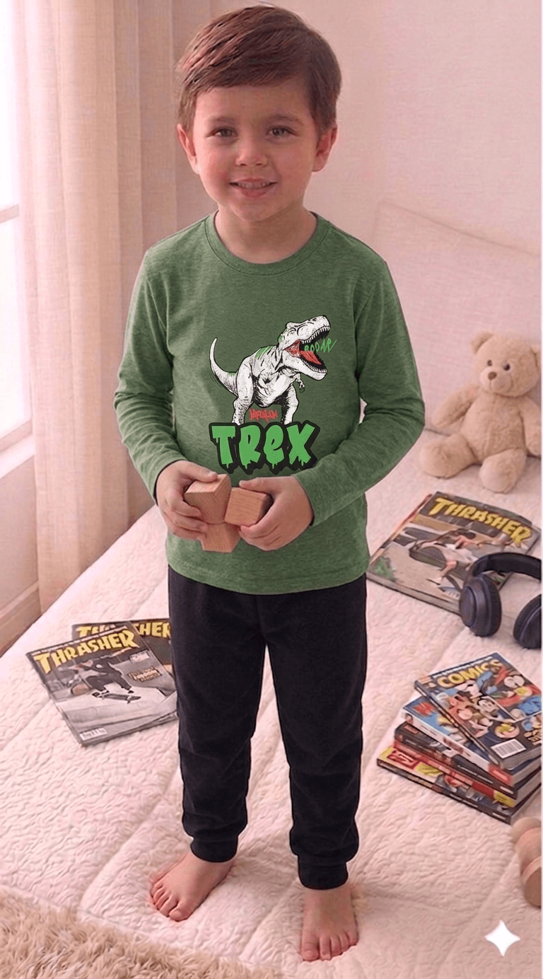 Camiseta Manga longa - Infantil Masculino  - Meia Estação - Tamanho 10, 12 e 14