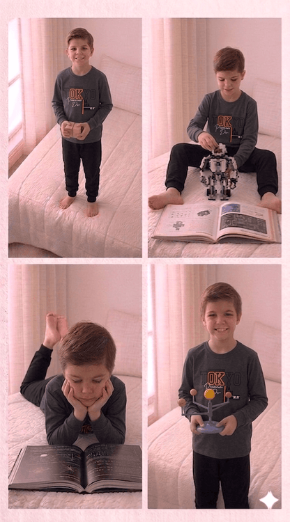 Camiseta Manga longa - Infantil Masculino  - Meia Estação - Tamanho 10, 12 e 14