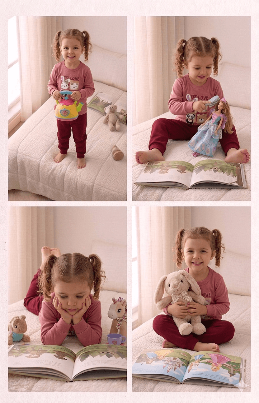 Conjunto Infantil Feminino 2 peças Moletom - Meia Estação - Tamanho 1 ao 3