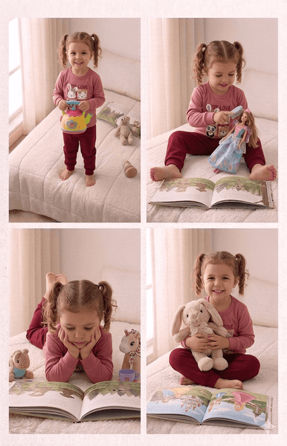 Conjunto Infantil Feminino 2 peças Moletom - Meia Estação - Tamanho 1 ao 3