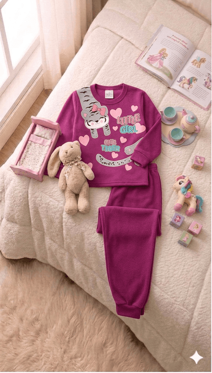 Conjunto Infantil Feminino 2 peças Moletom - Meia Estação - Tamanho 1 ao 3