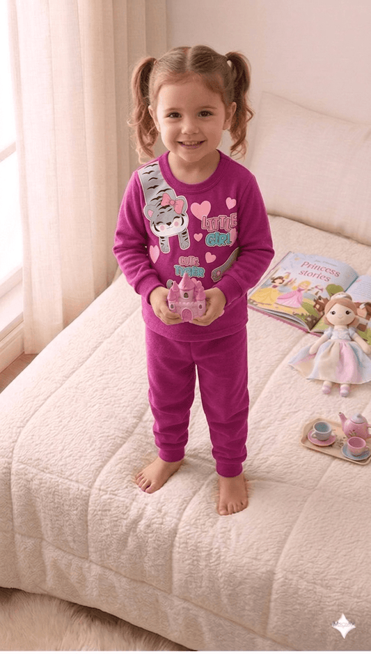 Conjunto Infantil Feminino 2 peças Moletom - Meia Estação - Tamanho 1 ao 3