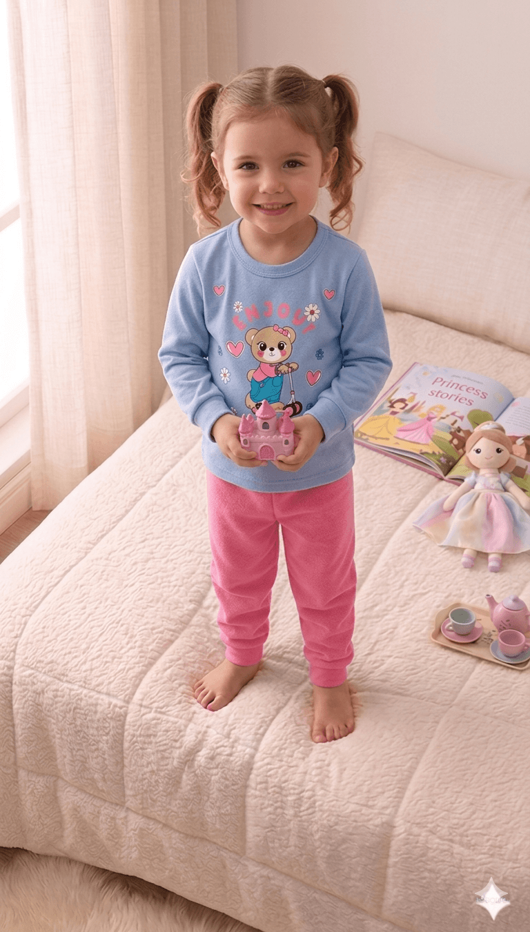 Conjunto Infantil Feminino 2 peças Moletom - Meia Estação - Tamanho 1 ao 3