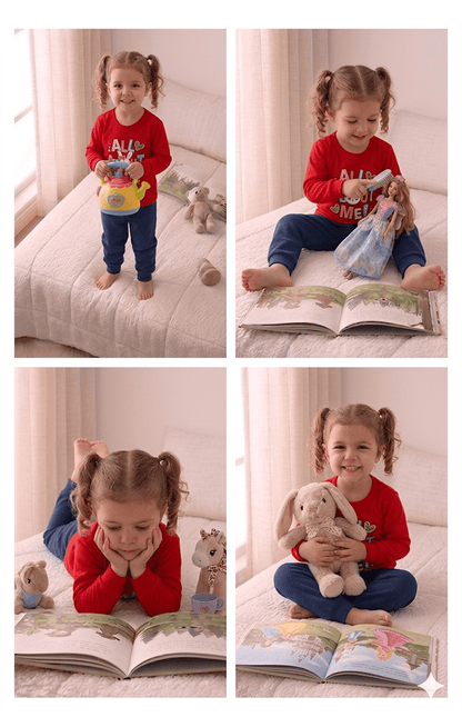 Conjunto Infantil Feminino 2 peças Moletom - Meia Estação - Tamanho 1 ao 3
