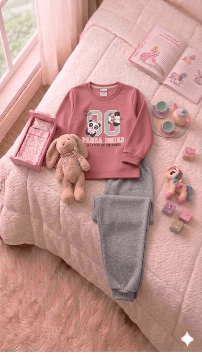Conjunto Infantil Feminino 2 peças Moletom - Meia Estação - Tamanho 4, 6 e 8