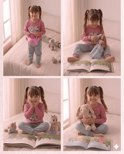 Conjunto Infantil Feminino 2 peças Moletom - Meia Estação - Tamanho 4, 6 e 8