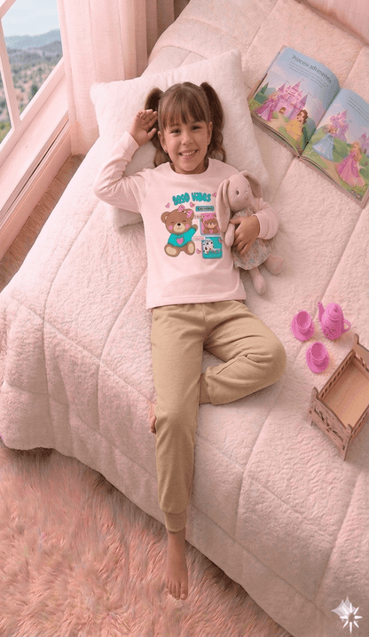 Conjunto Infantil Feminino 2 peças Moletom - Meia Estação - Tamanho 4, 6 e 8