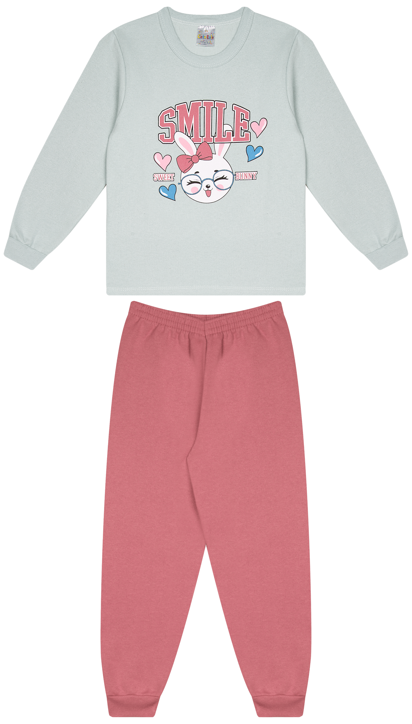 Conjunto Infantil Feminino 2 peças Moletom - Meia Estação - Tamanho 4, 6 e 8