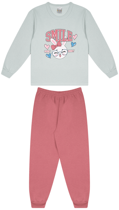 Conjunto Infantil Feminino 2 peças Moletom - Meia Estação - Tamanho 4, 6 e 8