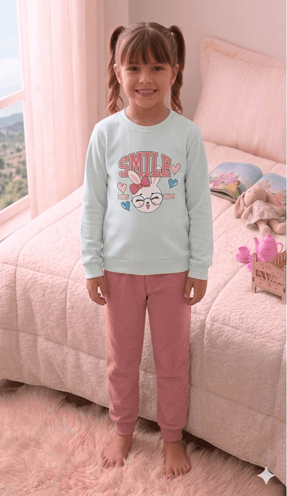 Conjunto Infantil Feminino 2 peças Moletom - Meia Estação - Tamanho 4, 6 e 8
