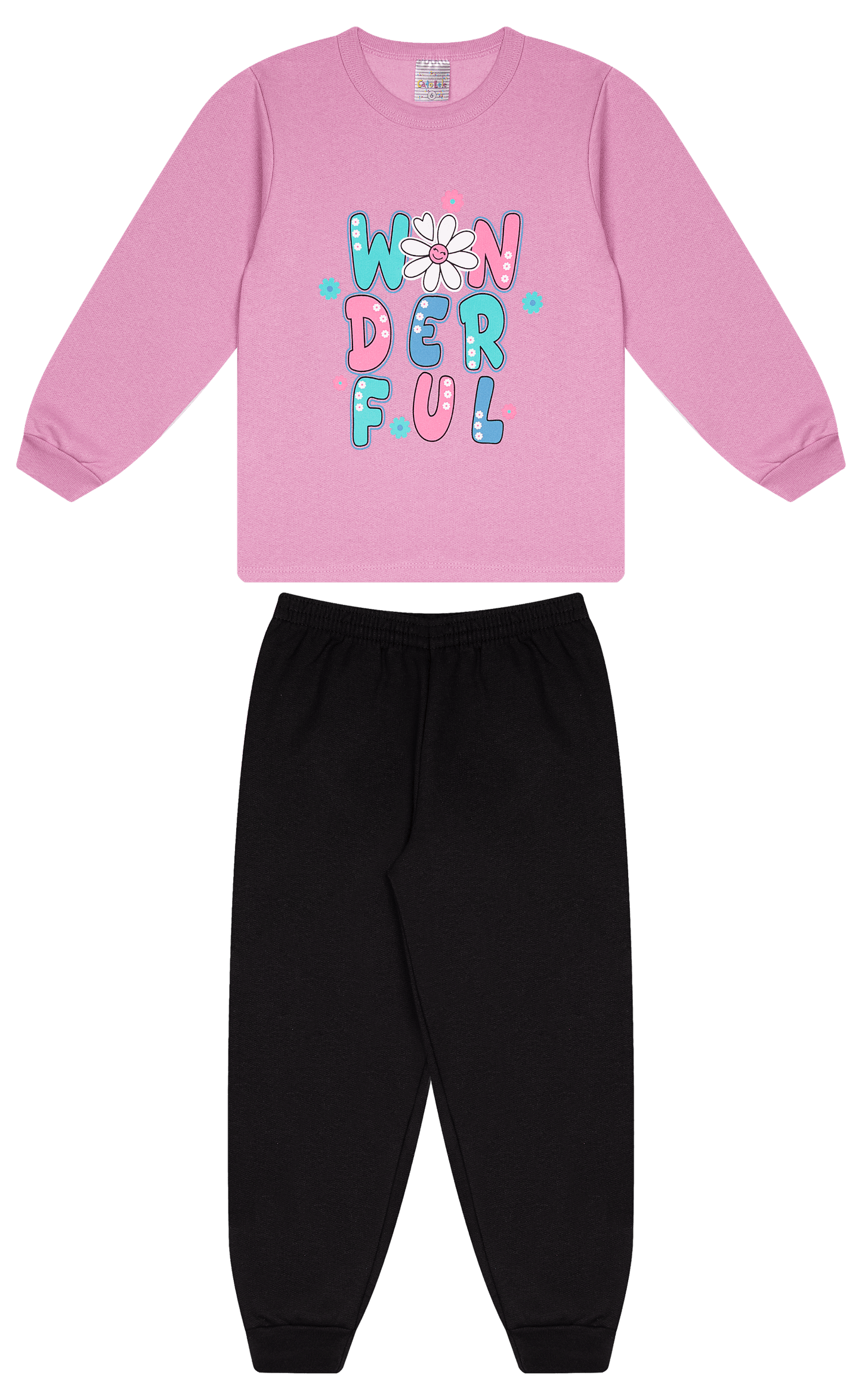 Conjunto Infantil Feminino 2 peças Moletom - Meia Estação - Tamanho 4, 6 e 8