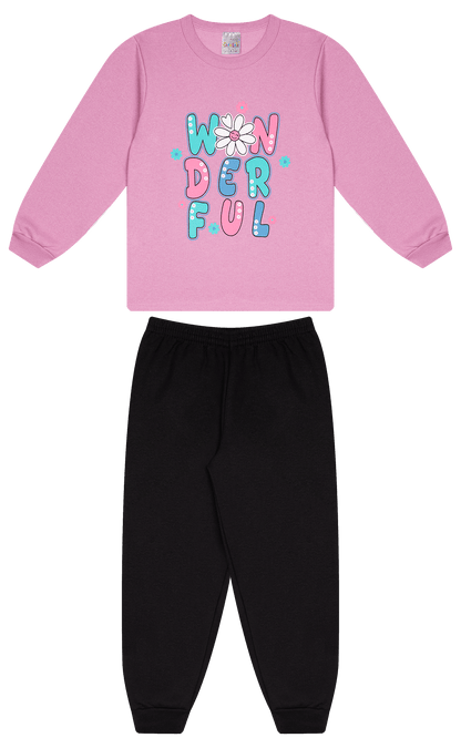 Conjunto Infantil Feminino 2 peças Moletom - Meia Estação - Tamanho 4, 6 e 8