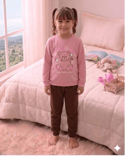 Conjunto Infantil Feminino 2 peças Moletom - Meia Estação - Tamanho 10, 12 e 14