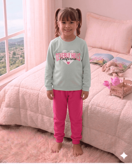 Conjunto Infantil Feminino 2 peças Moletom - Meia Estação - Tamanho 10, 12 e 14