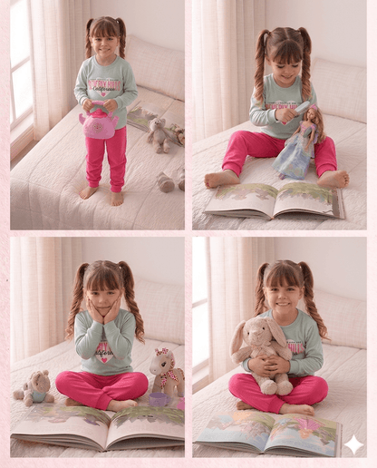 Conjunto Infantil Feminino 2 peças Moletom - Meia Estação - Tamanho 10, 12 e 14