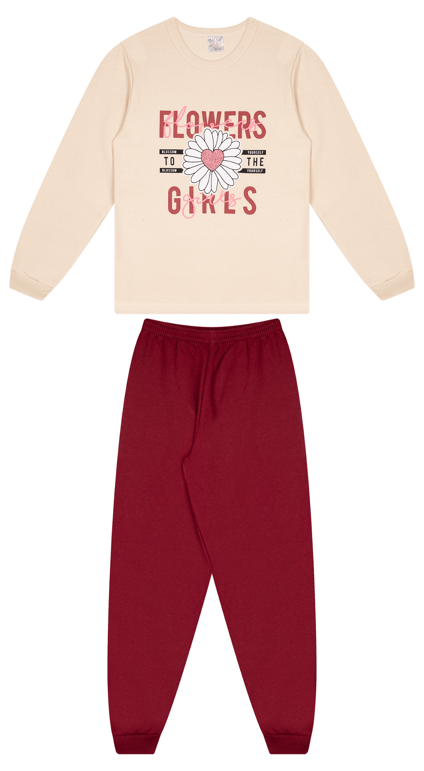 Conjunto Infantil Feminino 2 peças Moletom - Meia Estação - Tamanho 10, 12 e 14