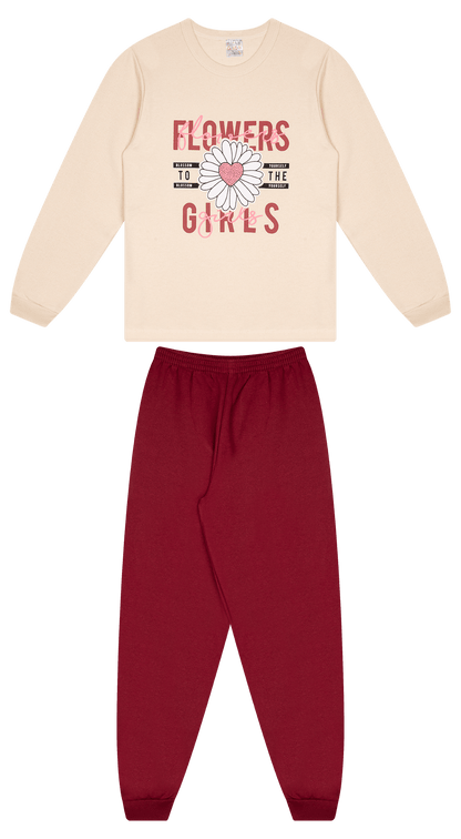 Conjunto Infantil Feminino 2 peças Moletom - Meia Estação - Tamanho 10, 12 e 14