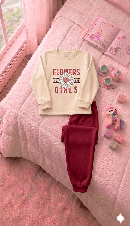 Conjunto Infantil Feminino 2 peças Moletom - Meia Estação - Tamanho 10, 12 e 14