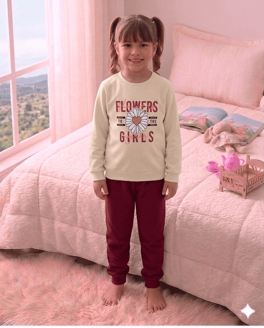 Conjunto Infantil Feminino 2 peças Moletom - Meia Estação - Tamanho 10, 12 e 14