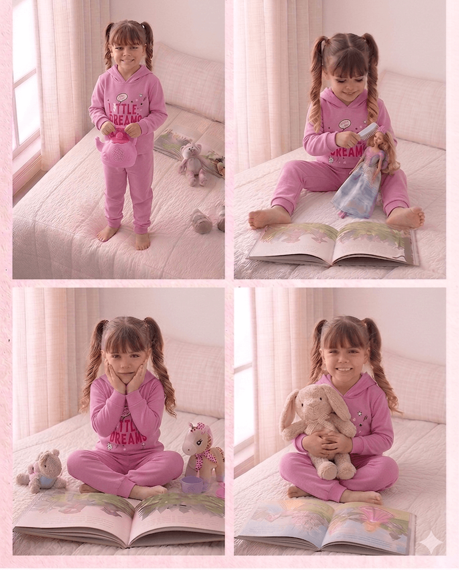 Conjunto Infantil Feminino 2 peças Moletom - Meia Estação - Tamanho 10, 12 e 14